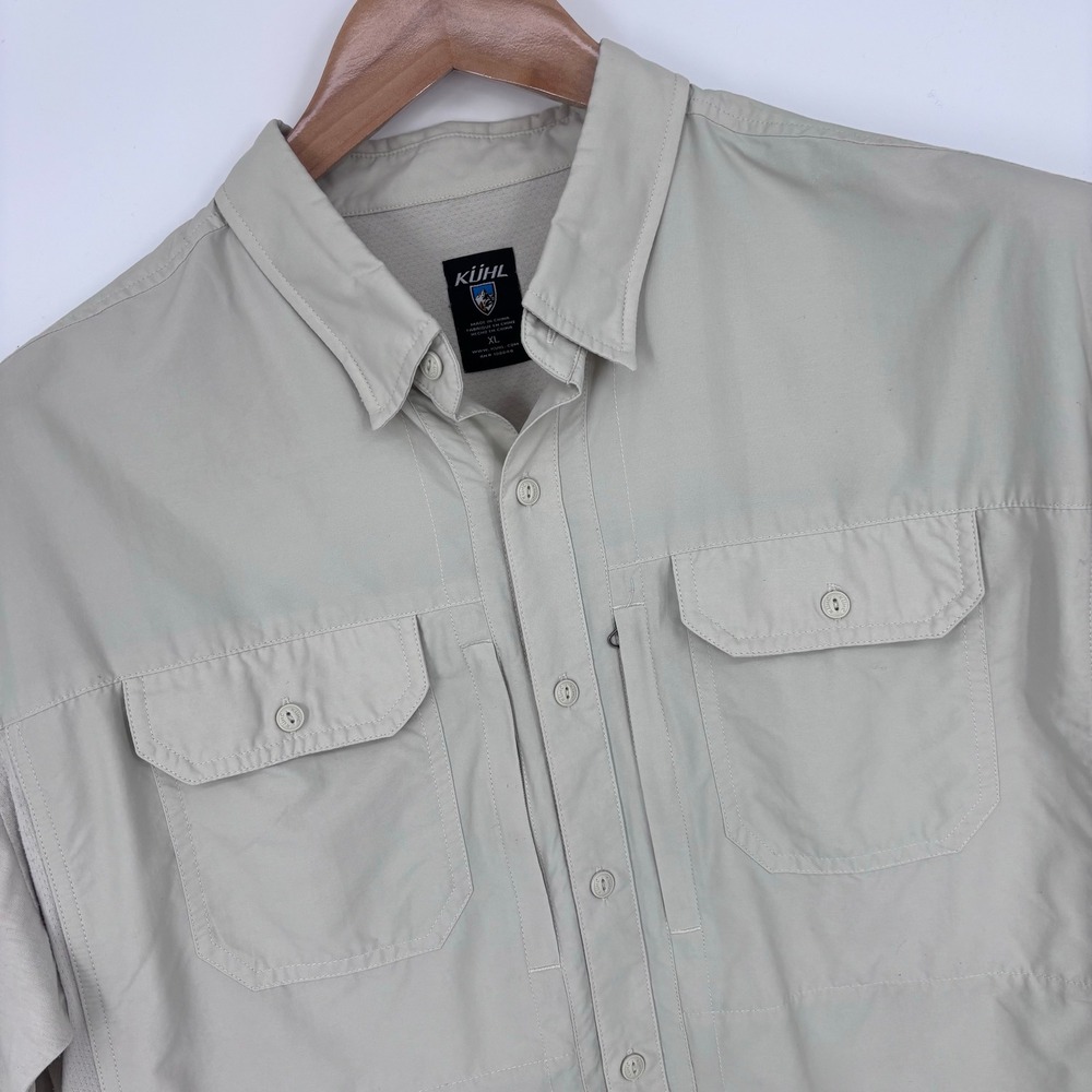 KUHL Airspeed Long Sleeve Shirt Mens XL Tan Hiking Outdoor Sun Protection Top